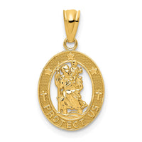 Load image into Gallery viewer, 14k Gold Polished St Christopher Pendant
