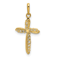 Load image into Gallery viewer, 14k Polished CZ Cross Charm
