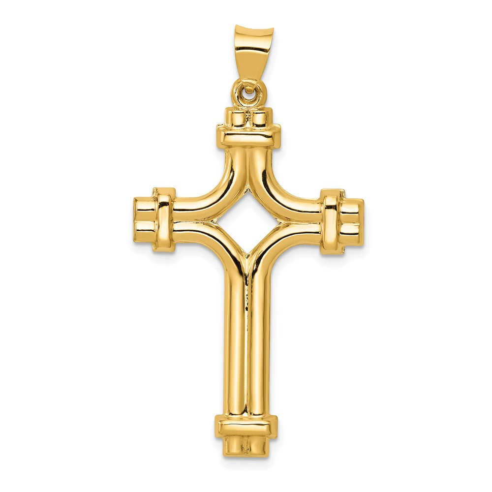 14k Polished Fancy Cross Pendant