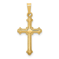 Load image into Gallery viewer, 14k Polished Fleur de Lis Cross Pendant
