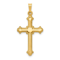 Load image into Gallery viewer, 14k Polished Fleur de Lis Cross Pendant
