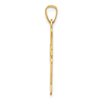 Load image into Gallery viewer, 14k Polished Cut-out Fleur de Lis Cross Pendant
