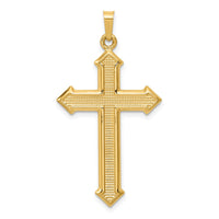 Load image into Gallery viewer, 14k Polished and Textured Passion Cross Pendant
