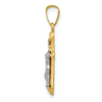 Load image into Gallery viewer, 14k Two-tone Polished INRI Crucifix Pendant

