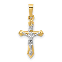 Load image into Gallery viewer, 14k Two-tone Polished INRI Crucifix Pendant
