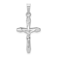 Load image into Gallery viewer, 14k White Gold Polished INRI Crucifix Pendant
