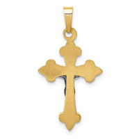 Load image into Gallery viewer, 14k Two-tone Polished Fleur de Lis INRI Crucifix Pendant

