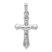 Load image into Gallery viewer, 14k White Gold Polished INRI Crucifix Pendant
