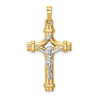 Load image into Gallery viewer, 14k Two-tone Polished INRI Crucifix Pendant
