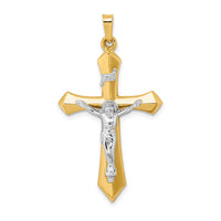 Load image into Gallery viewer, 14k Two-tone Polished INRI Crucifix Pendant
