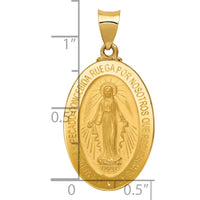 Load image into Gallery viewer, 14k Polished and Satin Hollow Spanish Miraculous Medal Pendant

