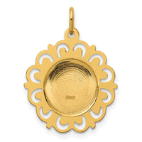 Load image into Gallery viewer, 14k Polished/Satin Spanish Guardian Angel Medal Hollow Pendant
