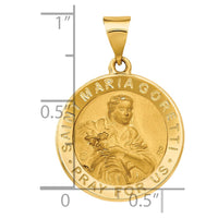 Load image into Gallery viewer, 14K Polished / Satin St. Maria Goretti Hollow Medal Pendant
