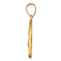 Load image into Gallery viewer, 14K Polished / Satin Hollow Spanish St. Lucy Medal Pendant
