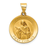 Load image into Gallery viewer, 14K Polished / Satin St. Rita Hollow Medal Pendant
