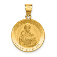 Load image into Gallery viewer, 14K Polished / Satin St. Vincent Hollow Medal Pendant
