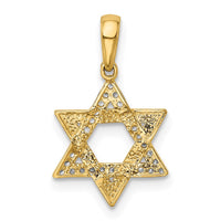 Load image into Gallery viewer, 14k Polished CZ Star of David Pendant
