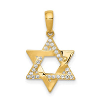 Load image into Gallery viewer, 14k Polished CZ Star of David Pendant
