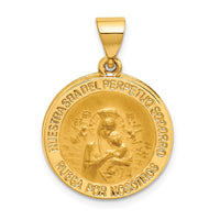 Load image into Gallery viewer, 14K Hollow Polished/Satin Spanish Perpetuo Socorro Medal

