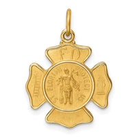 Load image into Gallery viewer, 14k Solid Polished/Satin Small St. Florian Fire Dept. Badge Medal
