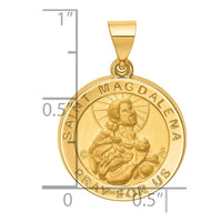 Load image into Gallery viewer, 14k Hollow Polished/Satin Round St. Magdalena Medal
