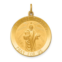 Load image into Gallery viewer, 14k Solid Polished/Satin Large Round St. Jude Thaddeus Medal
