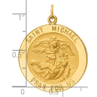 Load image into Gallery viewer, 14k Solid Polished/Satin Large Round St. Michael Medal
