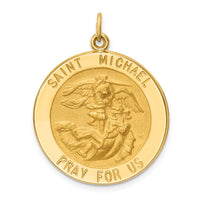 Load image into Gallery viewer, 14k Solid Polished/Satin Large Round St. Michael Medal
