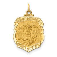 Load image into Gallery viewer, 14k Solid Polished/Satin Small St. Michael Badge Medal
