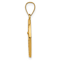 Load image into Gallery viewer, 14k Hollow Polished/Satin Round Spanish San Miguel Medal
