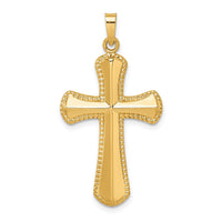 Load image into Gallery viewer, 14k Hollow Polished Beaded Edge Cross
