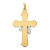 Load image into Gallery viewer, 14k Two-tone Hollow Polished Draped Cross
