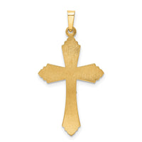 Load image into Gallery viewer, 14k Two-tone Hollow Polished Fleur de Lis Crucifix
