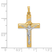 Load image into Gallery viewer, 14k Two-tone Hollow Polished Center X Crucifix
