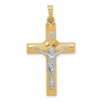 Load image into Gallery viewer, 14k Two-tone Hollow Polished Center X Crucifix
