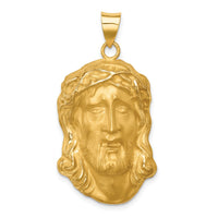 Load image into Gallery viewer, 14k Hollow Polished/Satin Large Jesus Medal
