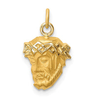 Load image into Gallery viewer, 14k Hollow Polished/Satin Small Jesus Medal
