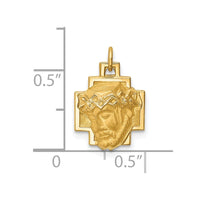 Load image into Gallery viewer, 14k Hollow Polished/Satin Small Jesus Cross Medal
