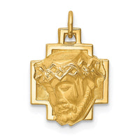 Load image into Gallery viewer, 14k Hollow Polished/Satin Small Jesus Cross Medal
