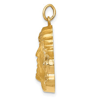 Load image into Gallery viewer, 14k Hollow Polished/Satin Medium Jesus Medal
