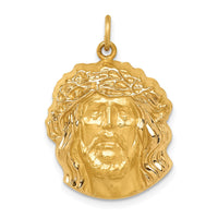 Load image into Gallery viewer, 14k Hollow Polished/Satin Medium Jesus Medal
