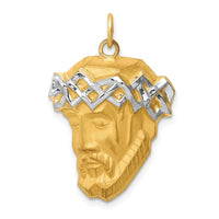Load image into Gallery viewer, 14K Hollow Polished/Satin w/Rhodium Large Jesus Medal
