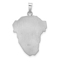 Load image into Gallery viewer, 14k White Gold Hollow Polished/Satin Medium Jesus Medal
