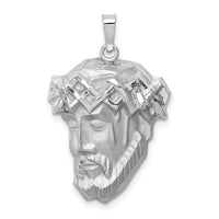 Load image into Gallery viewer, 14k White Gold Hollow Polished/Satin Medium Jesus Medal
