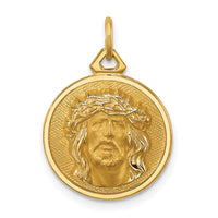 Load image into Gallery viewer, 14k Polished/Satin Small Round Jesus Medal
