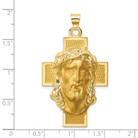 Load image into Gallery viewer, 14k Hollow Polished/Satin Jesus Cross Medal

