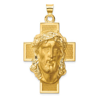 Load image into Gallery viewer, 14k Hollow Polished/Satin Jesus Cross Medal
