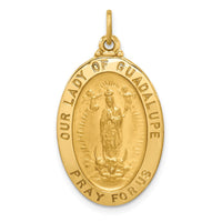 Load image into Gallery viewer, 14k Solid Polished/Satin Oval Our Lady of Guadalupe Medal
