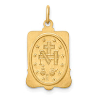 Load image into Gallery viewer, 14K Solid Polished/Satin Rectangle Framed Miraculous Medal
