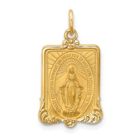Load image into Gallery viewer, 14K Solid Polished/Satin Rectangle Framed Miraculous Medal
